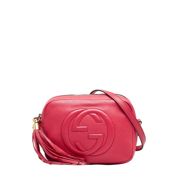 Gucci Interlocking GG Soho Tassel Small Disco Crossbody Pink - Picture 1 of 9